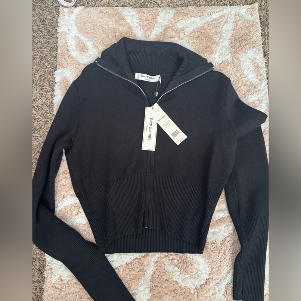 Black juicy couture Zip-Up Sweater